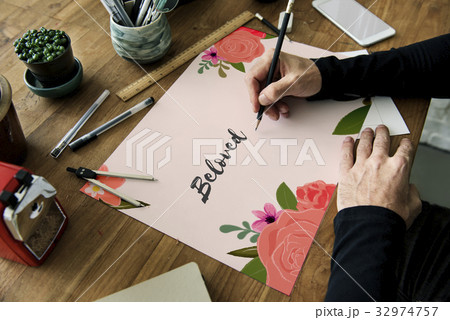 Love Fondness Flower Boarder Card Concept Love Fondness Flower Boarder Card Concept 32974757