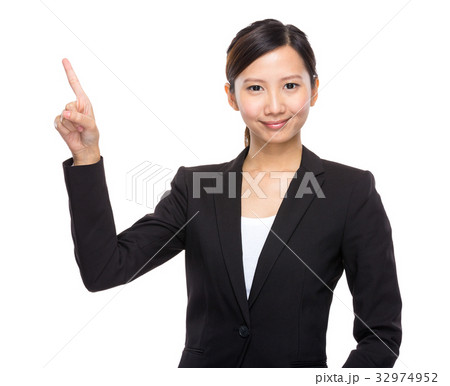Asian woman finger up 32974952