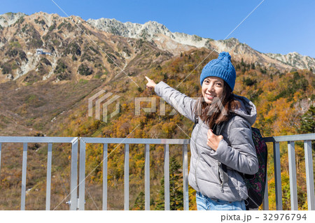 Woman travel in Tateyama of Japan Woman travel in Tateyama of Japan 32976794