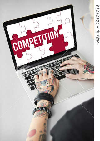 Challenge Competition word puzzle pieces 32977723