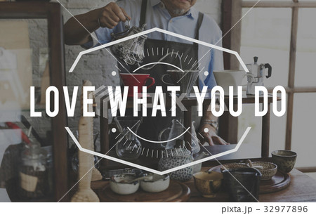 Barista Love What You Do Word Phrase Graphic Stamp Banner 32977896