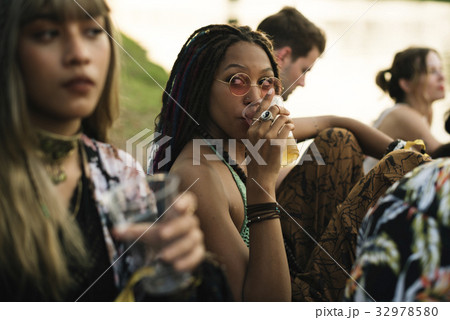 People Enjoying Live Music Concert Festival People Enjoying Live Music Concert Festival 32978580