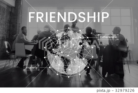 Workers having a meeting together network graphic Workers having a meeting together network graphic 32979226