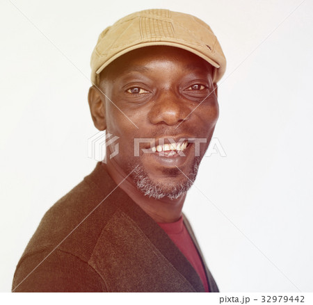African Male Cheerful Face Expression Studio Portrait 32979442