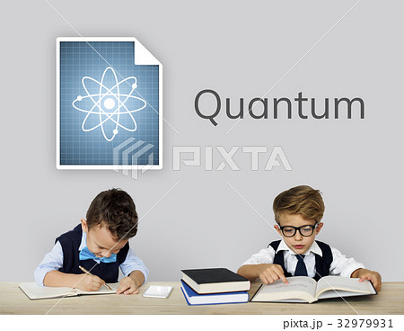 Students working network graphic overlay banner on wall Students working network graphic overlay banner on wall 32979931