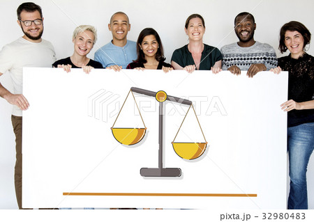 People with Illustration of justice scale rights and law 32980483