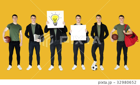 Young Adult Man Sport Player Studio Portrait Isolated Young Adult Man Sport Player Studio Portrait Isolated 32980652