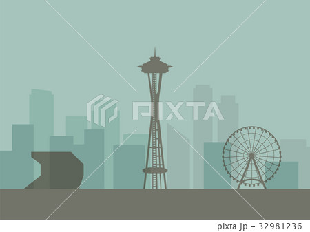 Silhouette of Seattle skyline 32981236