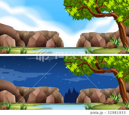 Two river scenes day and night Two river scenes day and night 32981933