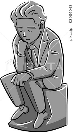 考えるビジネスマン　石像 32984043