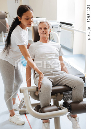 Positive delighted pensioner following his 32984121