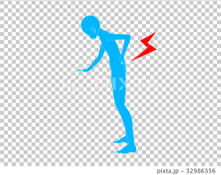 Backache silhouette (blue) Backache silhouette (blue) 32986356