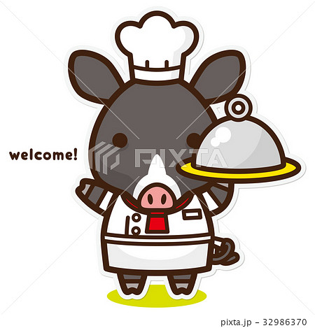 豚の料理人 黒豚のイラスト素材