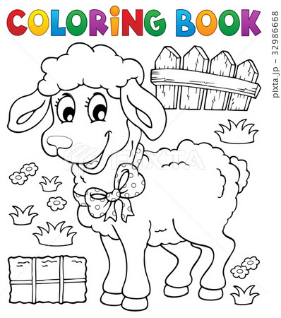 Coloring book sheep theme 3 Coloring book sheep theme 3 32986668