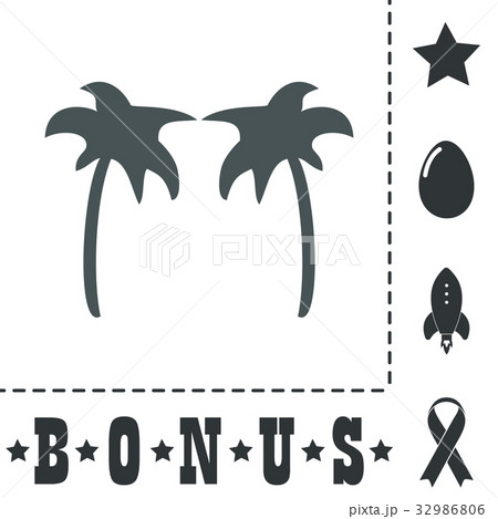 Two  palm trees silhouette isolated 32986806