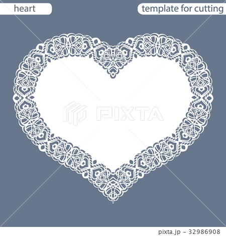 Greeting card with openwork border, paper doily 32986908