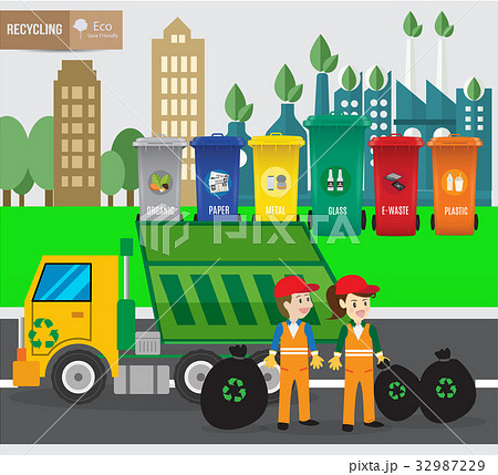 Waste recycing infographic and ecology recycle. Waste recycing infographic and ecology recycle. 32987229