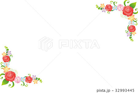 薔薇の飾りのフレーム 32993445