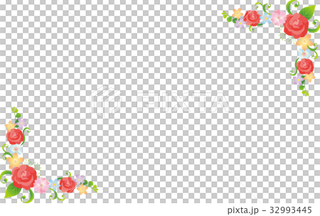 薔薇の飾りのフレーム 32993445
