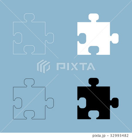 The puzzle the black and white color icon . The puzzle the black and white color icon . 32993482