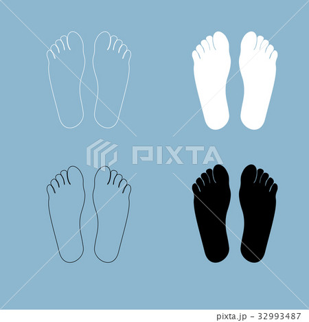 Footprint heel the black and white color icon . Footprint heel the black and white color icon . 32993487