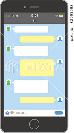 スマートフォン トーク画面 黒のイラスト素材