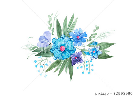 Watercolor illustration of floral composition made 32995990