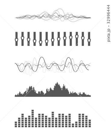 Vector music sound waves 32996444