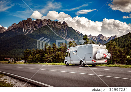 Family vacation travel, holiday trip in motorhome 32997284