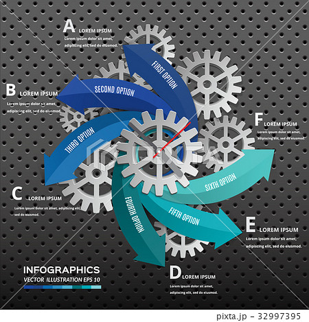 Arrow with gear wheel for infographic. 32997395