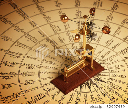 Anemometer On Map Of The Winds Anemometer On Map Of The Winds 32997439
