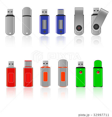 Vector USB flash drive icons 32997711