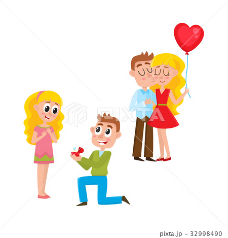 Loving couple, making proposal, happy together 32998490