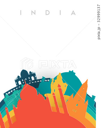 Travel India 3d paper cut world landmarks Travel India 3d paper cut world landmarks 32999137
