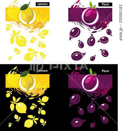 Set template lemon and plum fruit Set template lemon and plum fruit 33000182