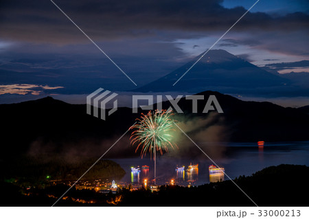 芦ノ湖夏祭り、鳥居焼まつり、花火大会、富士山 芦ノ湖夏祭り、鳥居焼まつり、花火大会、富士山 33000213