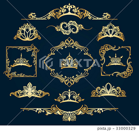 Victorian style golden decor elements 33000329