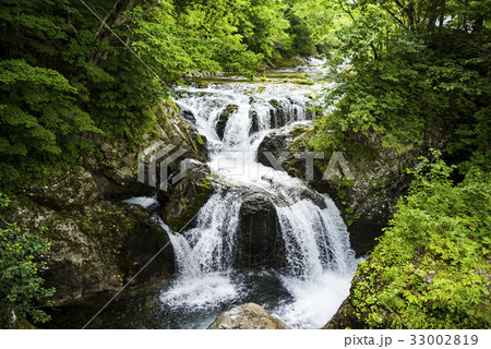 三階滝 北海道伊達 旧大滝村 の写真素材