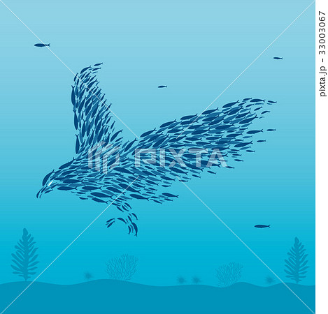 魚群のイラスト素材