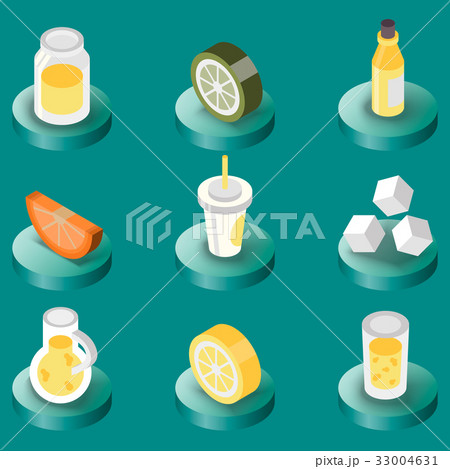 Lemonade flat isometric set 33004631