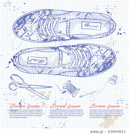 Fashion vector sketch womens shoes. 33004651