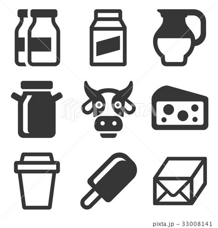 Milk Icons Set 33008141