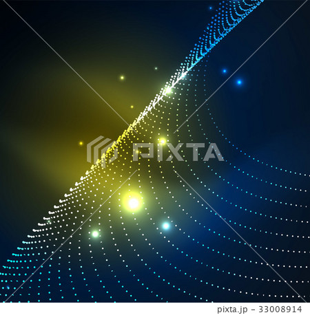 3D illuminated wave of glowing particles 3D illuminated wave of glowing particles 33008914