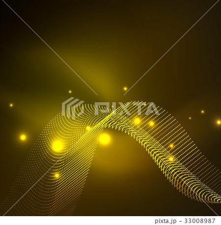 3D illuminated wave of glowing particles 33008987
