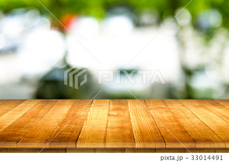 Empty wooden table perspective for product 33014491