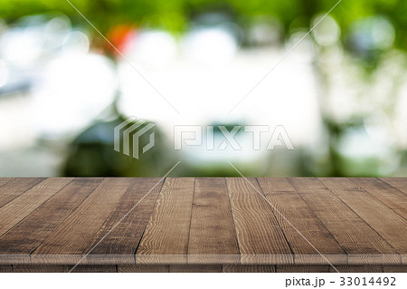 Empty wooden table perspective for product 33014492