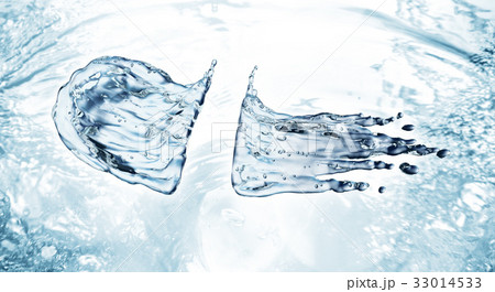 Water splash on blue background Water splash on blue background 33014533