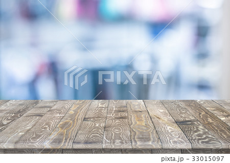 Rustic wooden table vintage style in perspective 33015097