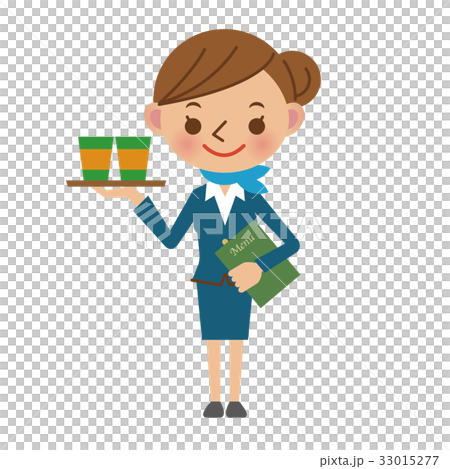 ドリンクサービスをするキャビンアテンダント 33015277