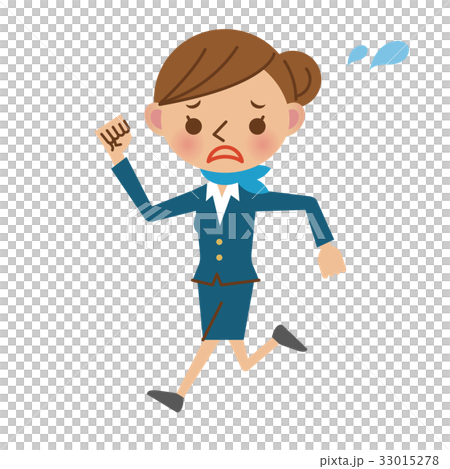 小姐服務員以不耐煩的表情奔跑 33015278